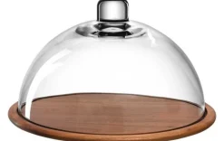 Käseplatte aus Holz inkl. Glocke