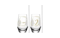 Longdringlas + Trinkhalm 2er-Set