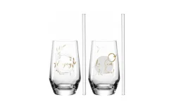 Longdrinkglas + Trinkhalm 2er-Set